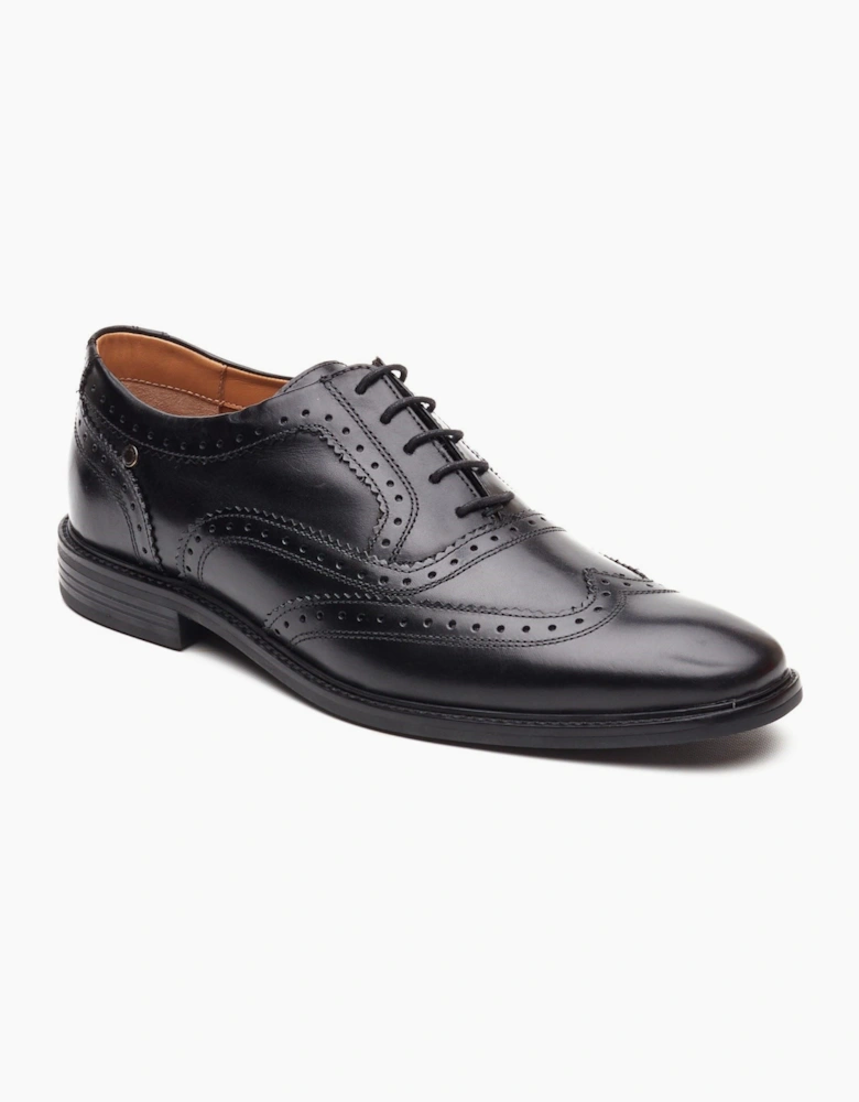 London Clarence Brogue Leather Men's Black Brogues Shoes