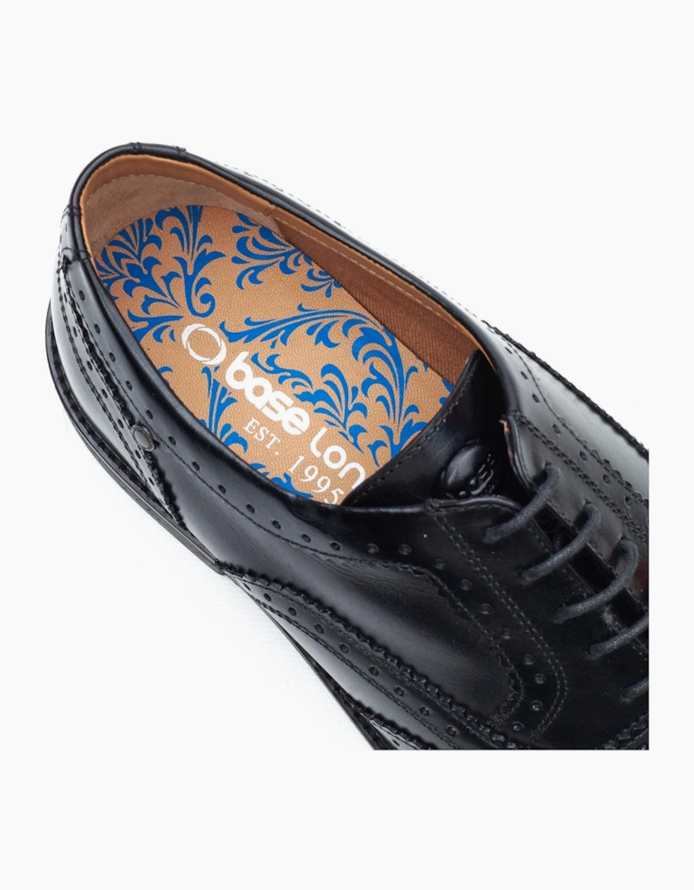 London Clarence Brogue Leather Men's Black Brogues Shoes