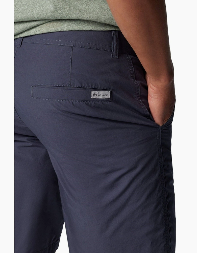 Washed Out Cotton Men's Blue Knee-Length Shorts