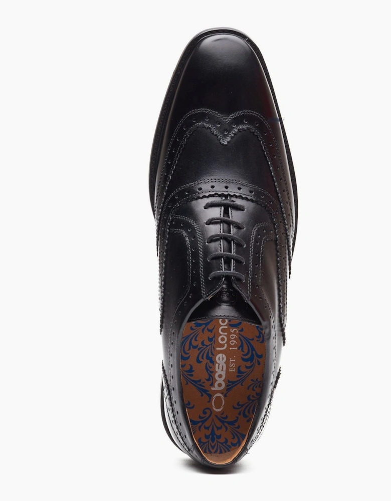 London Clarence Brogue Leather Men's Black Brogues Shoes