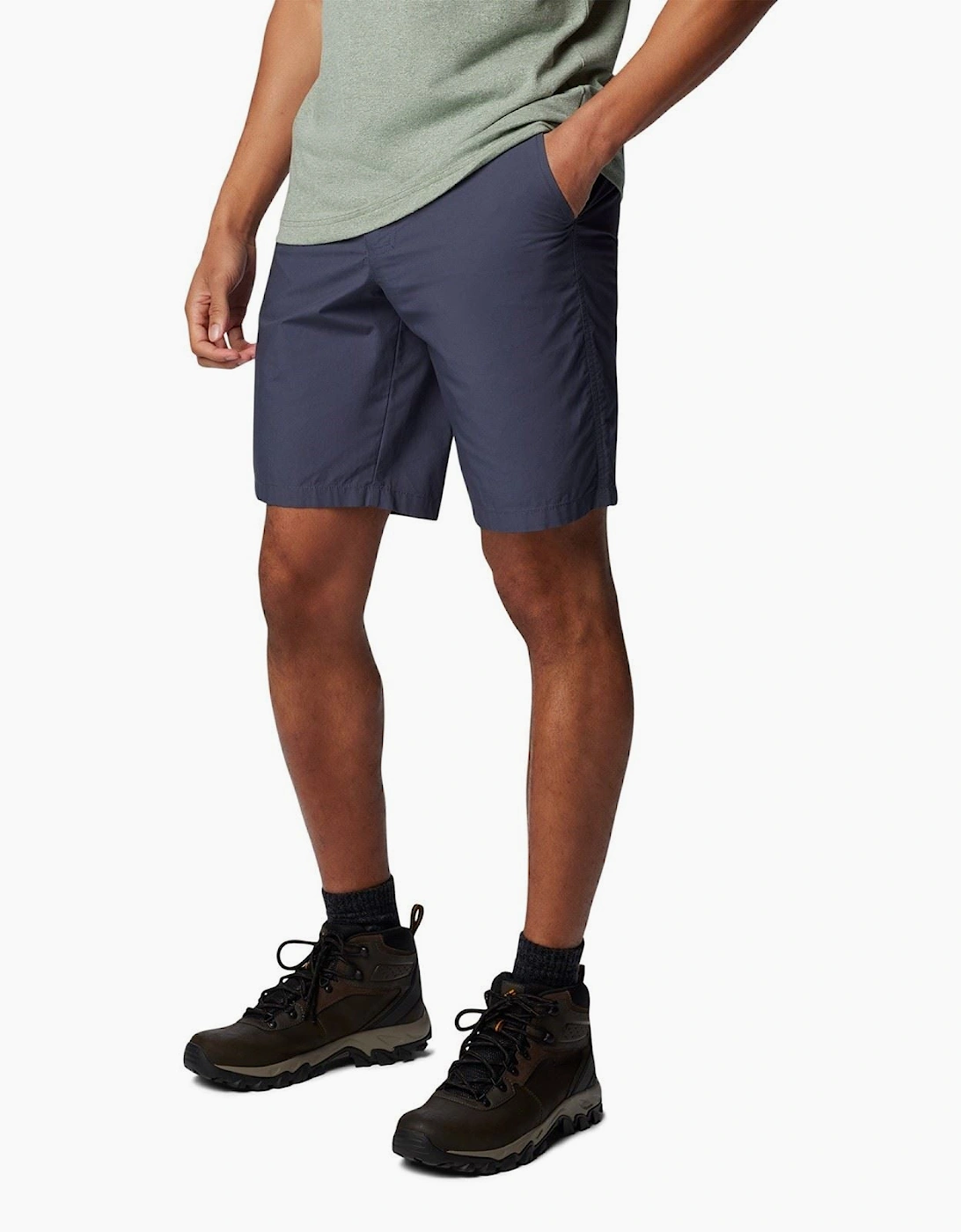 Washed Out Cotton Men's Blue Knee-Length Shorts