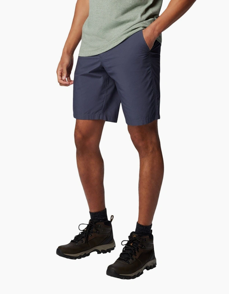 Washed Out Cotton Men's Blue Knee-Length Shorts
