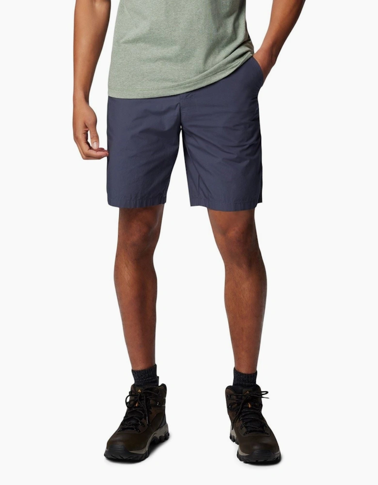 Washed Out Cotton Men's Blue Knee-Length Shorts
