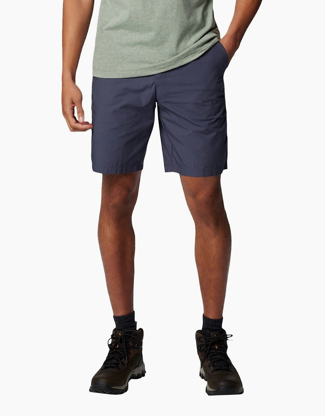 Washed Out Cotton Men's Blue Knee-Length Shorts