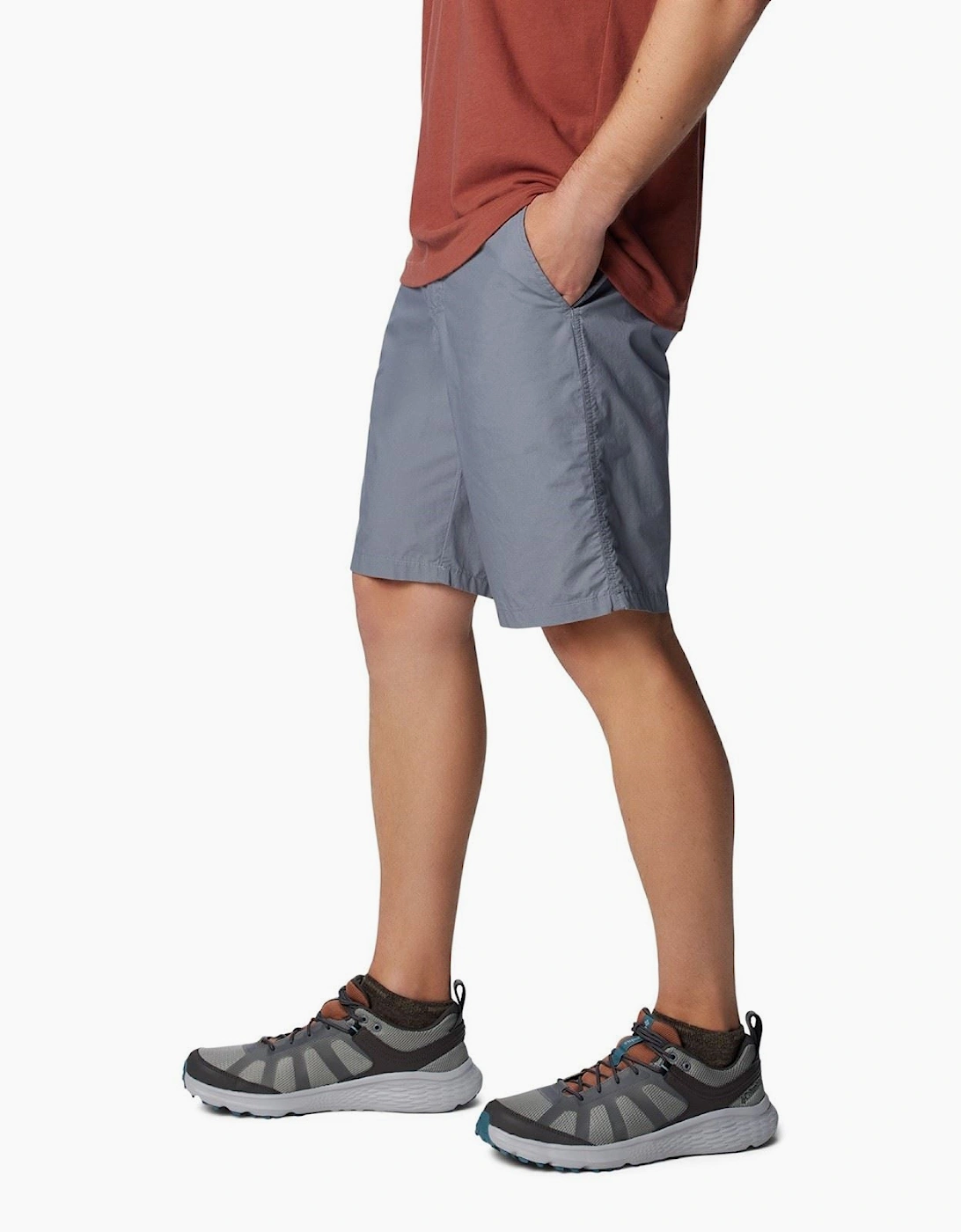 Washed Out Cotton Men's Grey Knee-Length Shorts