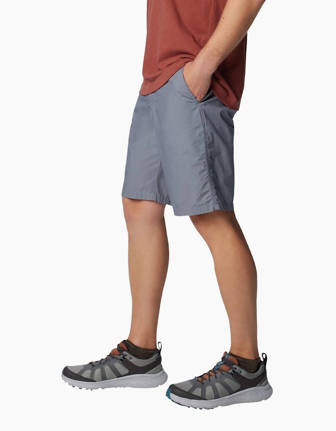 Washed Out Cotton Men's Grey Knee-Length Shorts