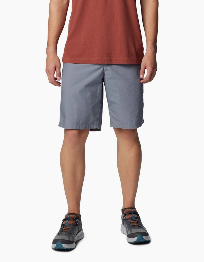 Washed Out Cotton Men's Grey Knee-Length Shorts