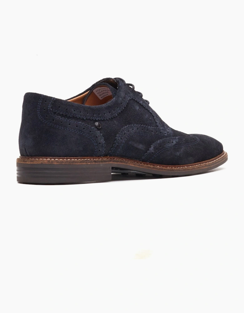 London Clarence Brogue Leather Men's Navy Brogues Shoes
