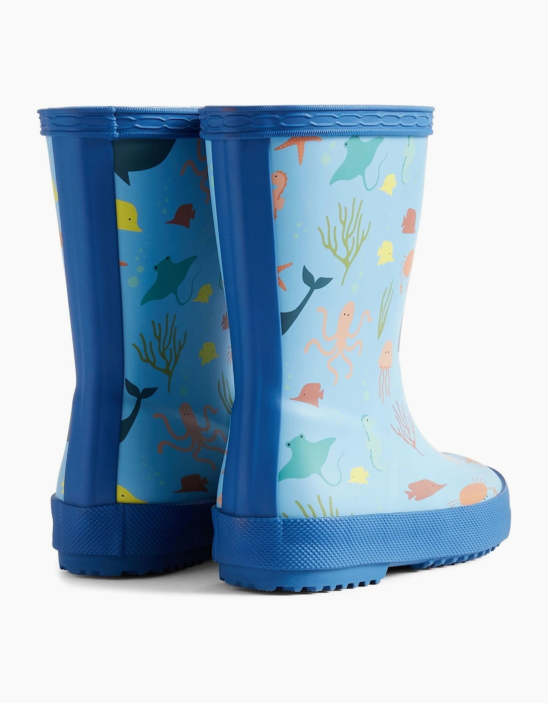 Kids First Classic Ocean Print Boot Rubber Kid's Amplifying Blue/Dragonfly Blue Wellington Boots