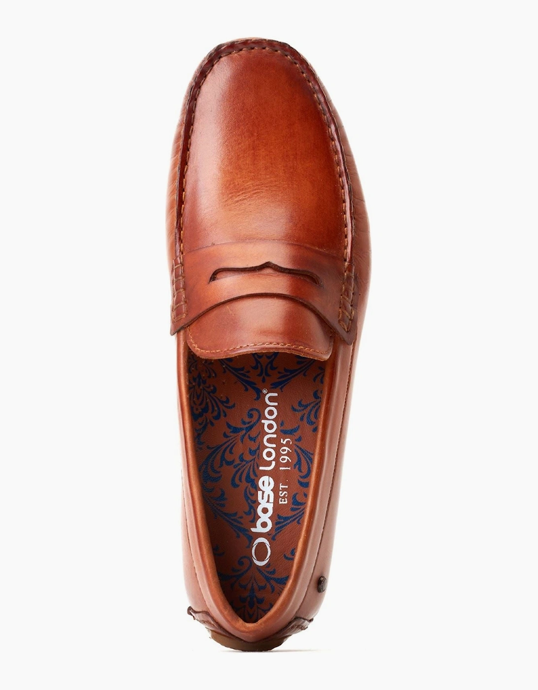 London Collins Driver Leather Men's Burnt Tan Loafers