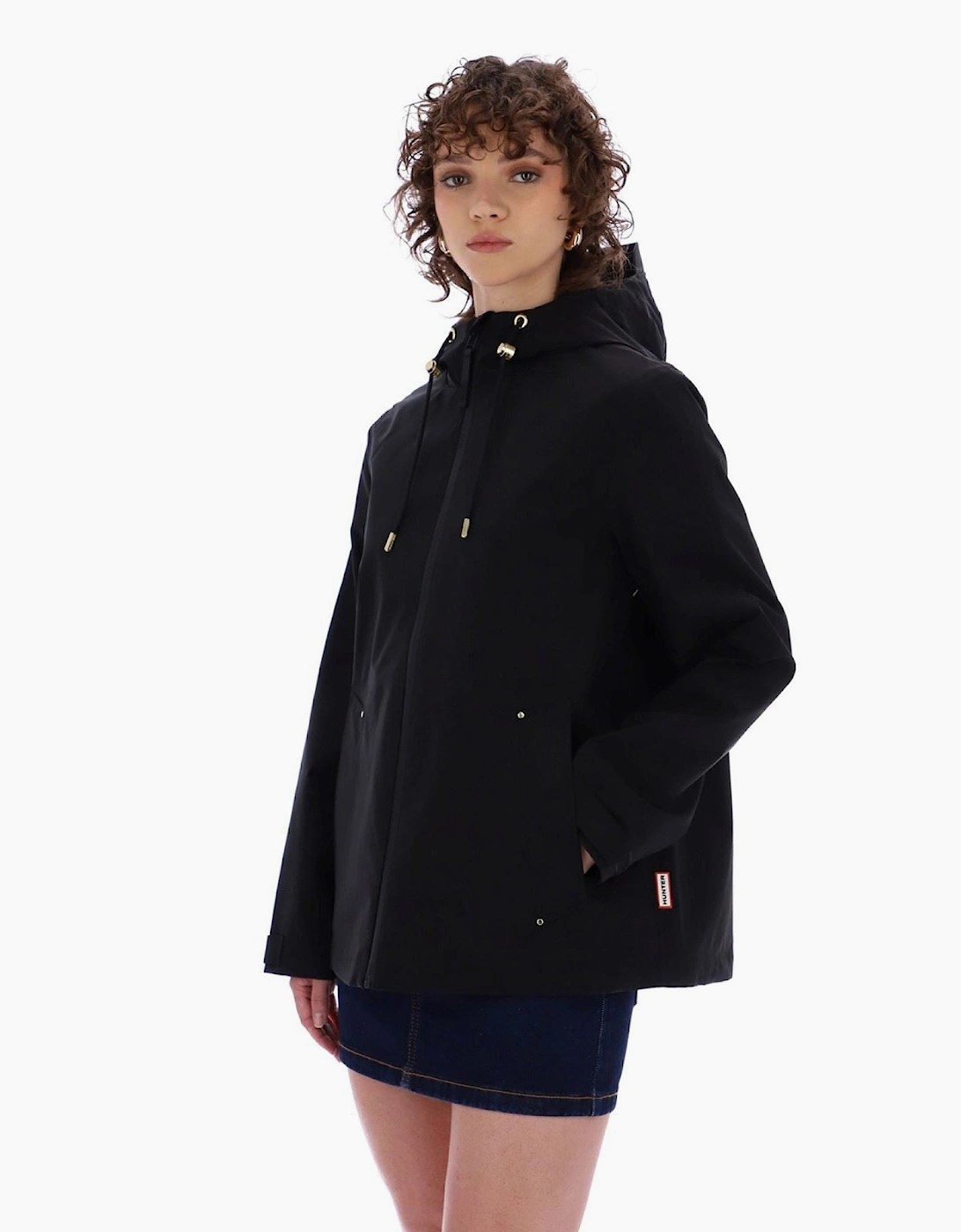 Hunter Women's Black Original Lightweight Waterproof Rain Jacket  6 Xs