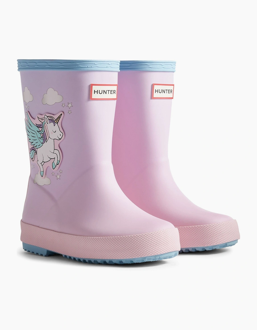 Kids First Unicorn Print Boot Rubber Girls's Blue Frost/ Parfait Pink Wellington Boots, 5 of 4
