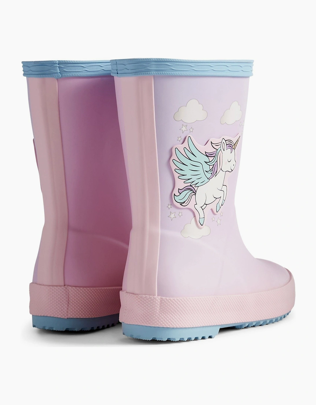 Kids First Unicorn Print Boot Rubber Girls's Blue Frost/ Parfait Pink Wellington Boots