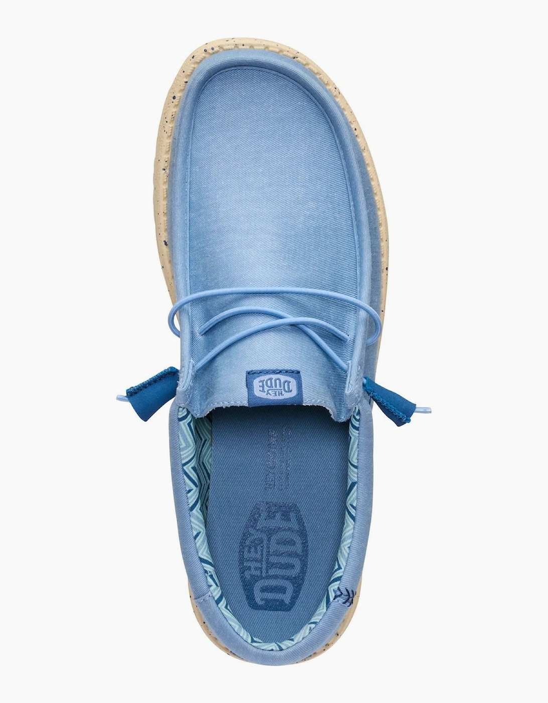 HEYDUDE Wally Stretch Canvas Textile Men's Faded Denim/Boulder Tan Loafers