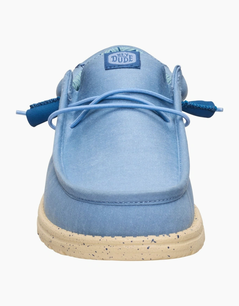 HEYDUDE Wally Stretch Canvas Textile Men's Faded Denim/Boulder Tan Loafers