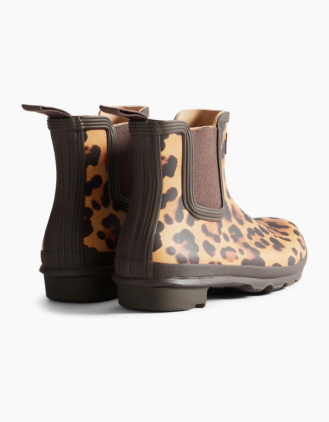 Original Chelsea Leopard Print Boot Rubber Women's Leopard Print/Chocolate Brown Wellington Boots