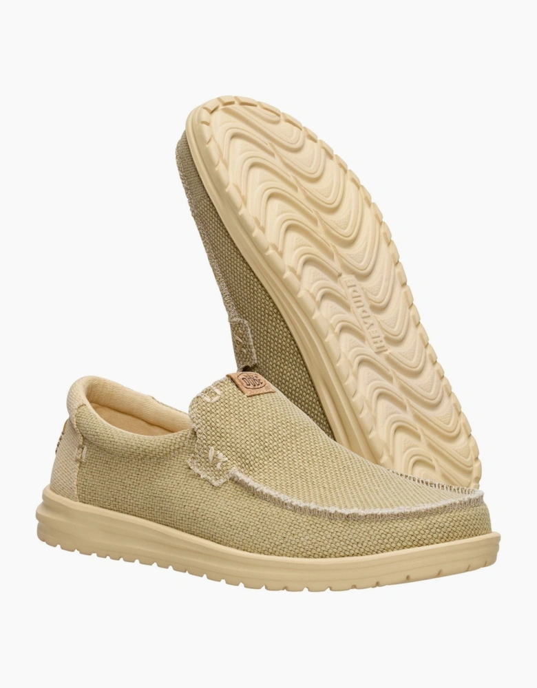 HEYDUDE Mikka Braided Textile Men's Olive Grey/Boulder Tan Loafers