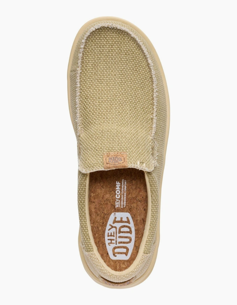 HEYDUDE Mikka Braided Textile Men's Olive Grey/Boulder Tan Loafers