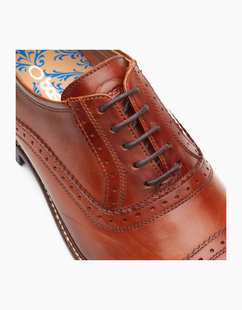 London Ascot Oxford Leather Men's Burnt Tan Oxford Shoes