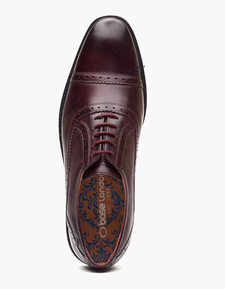 London Ascot Oxford Leather Men's Bordo Oxford Shoes