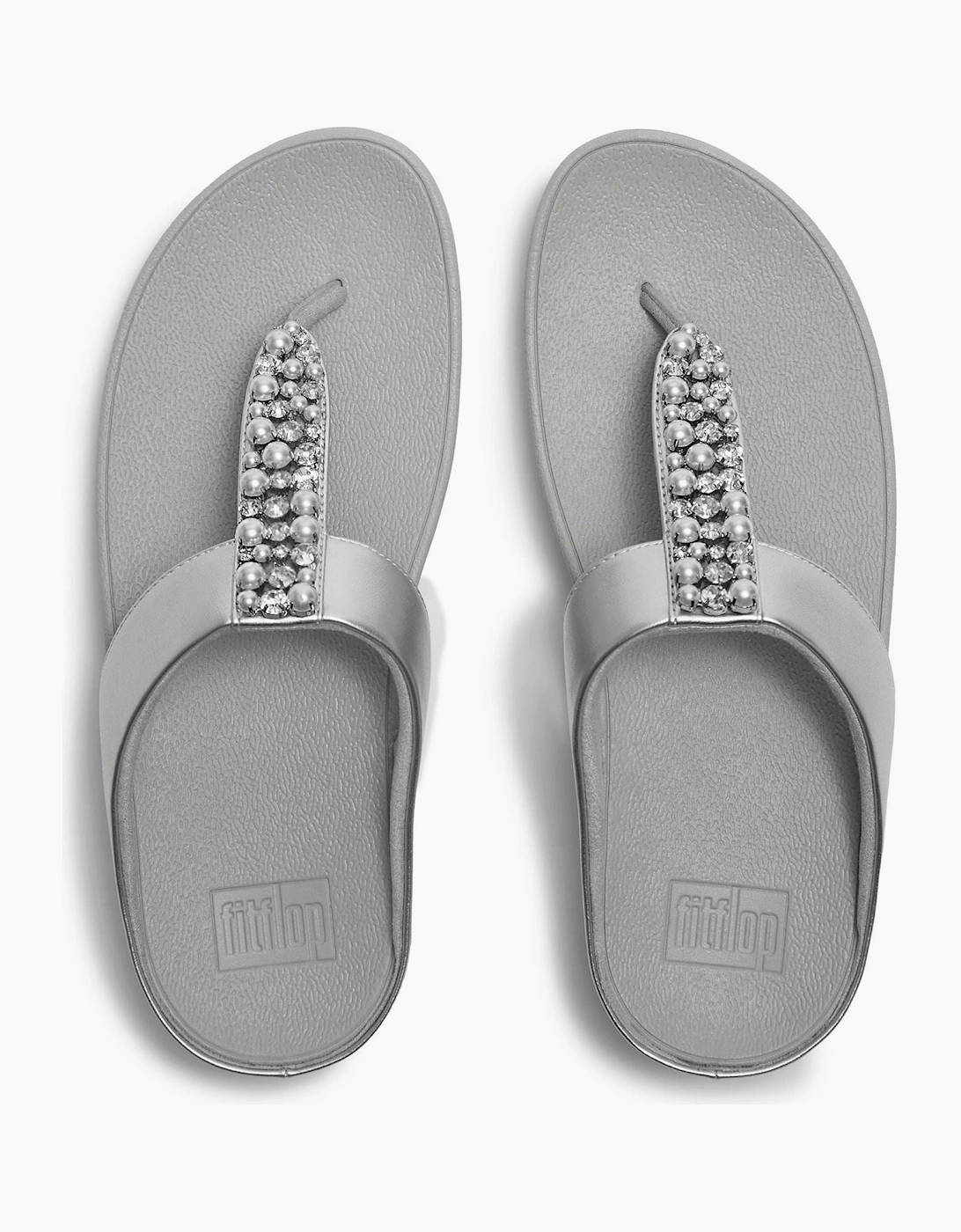Fino Toe-Post Polyurethane Women's Silver Sandals