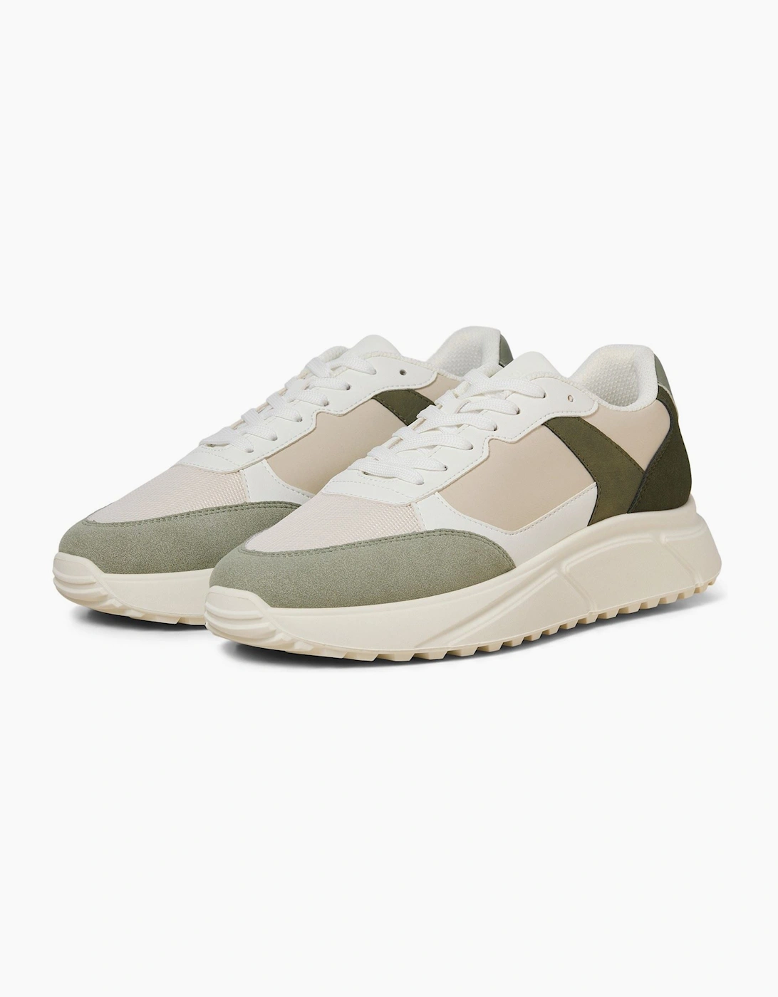 Jack & Jones Aspire Runner Polyurethane Men's White Seagrass / Bronze Green Trainers, 5 of 4
