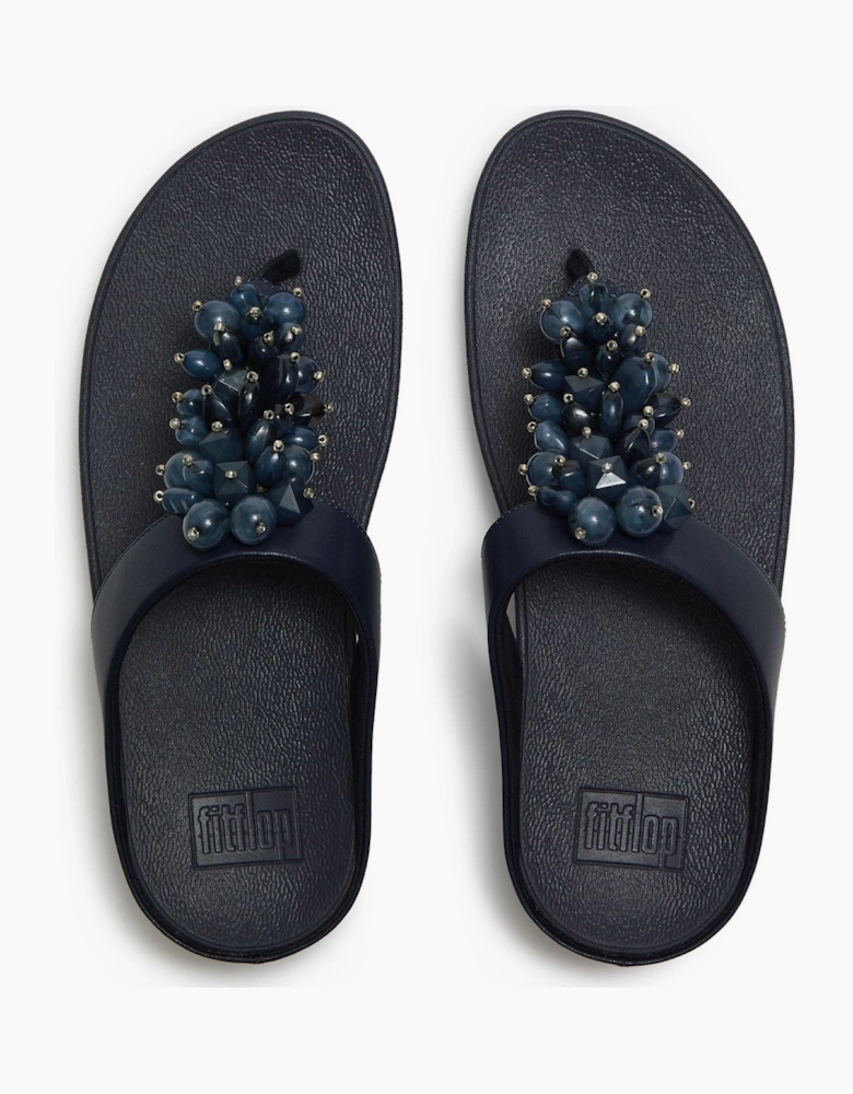 Fino Toe-Post Polyurethane Women's Midnight Navy Sandals