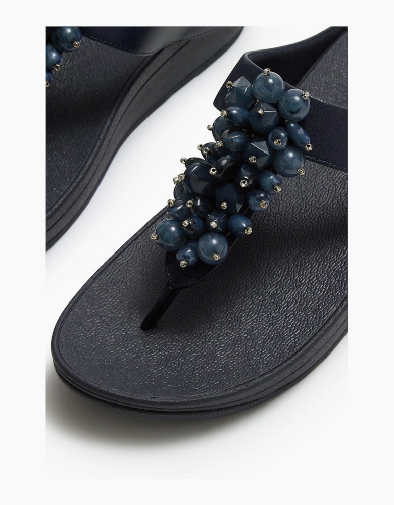 Fino Toe-Post Polyurethane Women's Midnight Navy Sandals