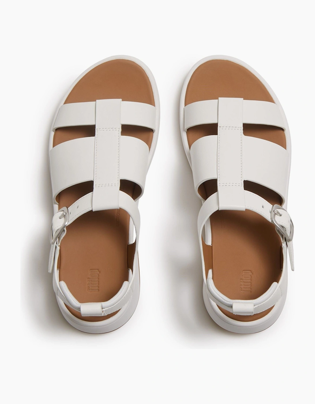 F-Mode Fisherman Leather Women's Urban White Narrow Fit Sandals