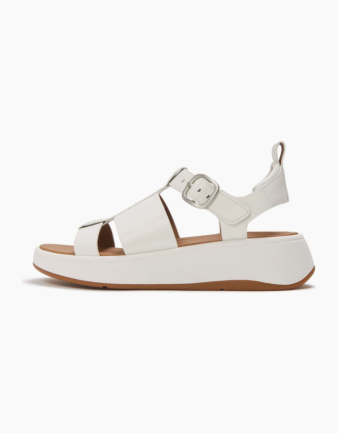 F-Mode Fisherman Leather Women's Urban White Narrow Fit Sandals