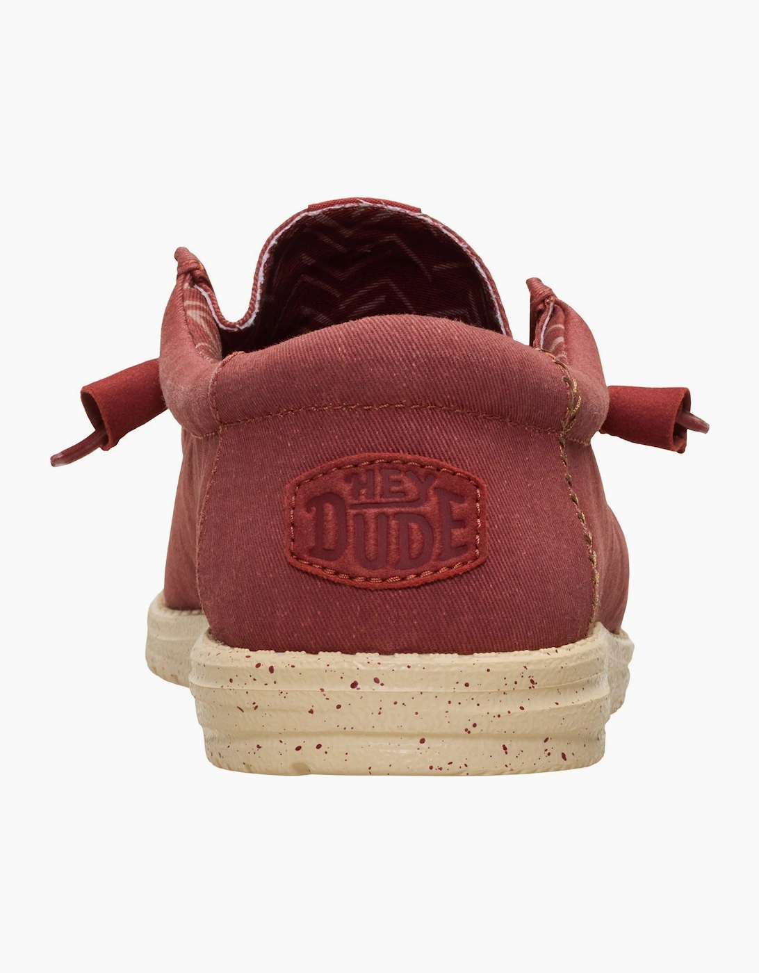 HEYDUDE Wally Stretch Canvas Textile Men's Burnt Red/Boulder Tan Loafers