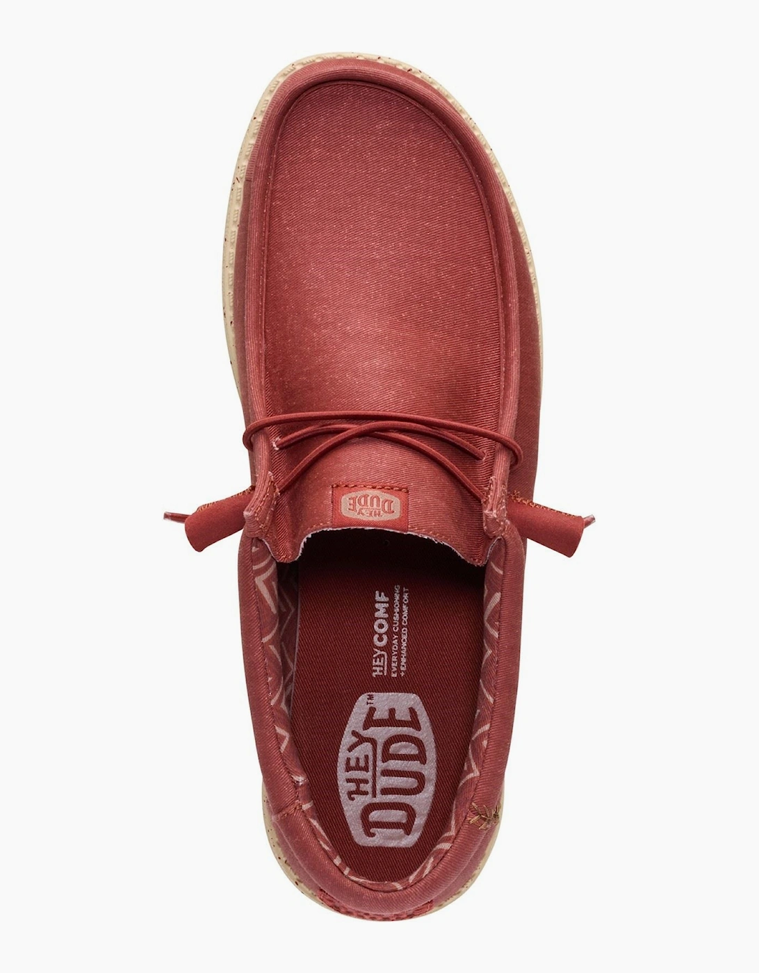HEYDUDE Wally Stretch Canvas Textile Men's Burnt Red/Boulder Tan Loafers