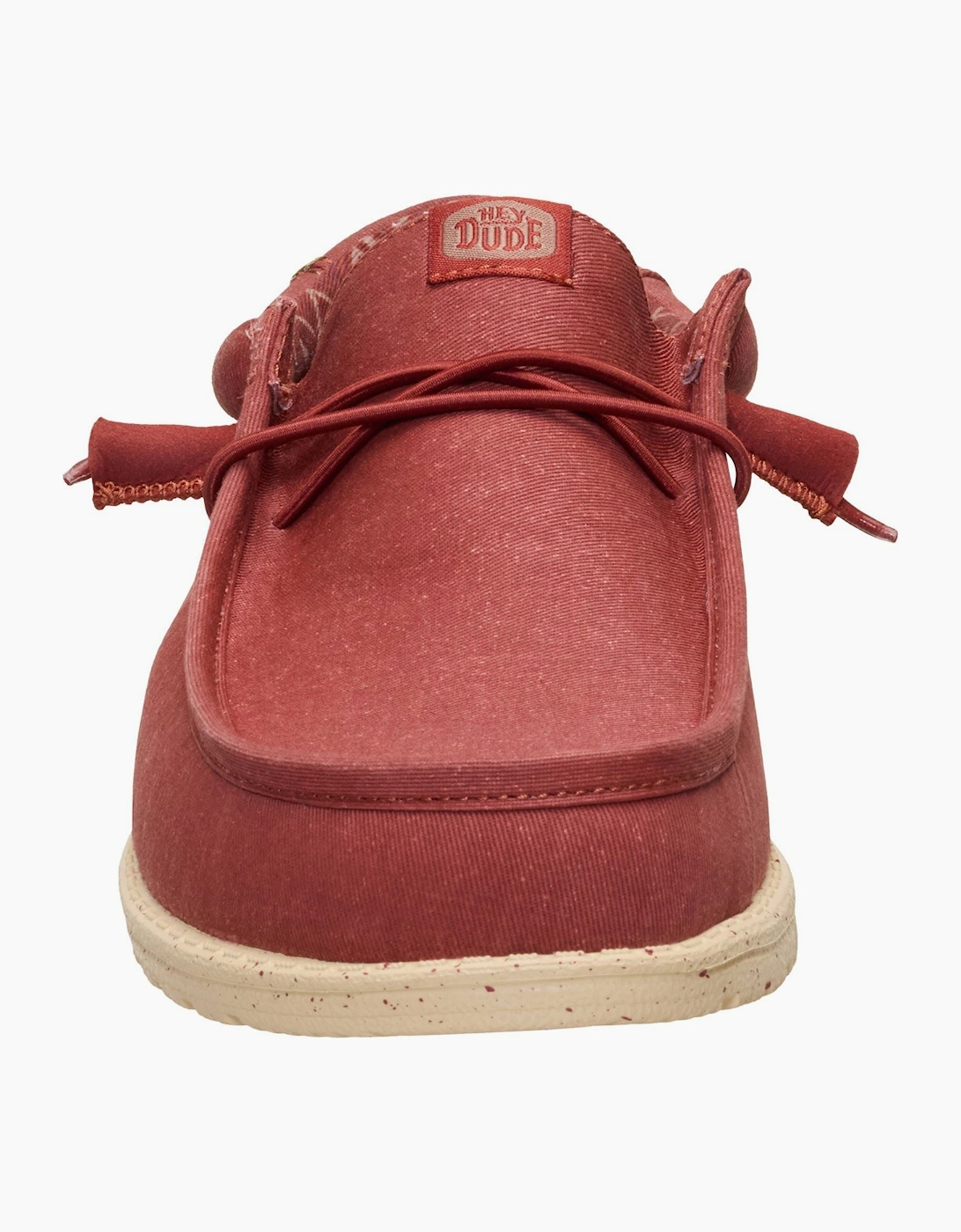 HEYDUDE Wally Stretch Canvas Textile Men's Burnt Red/Boulder Tan Loafers