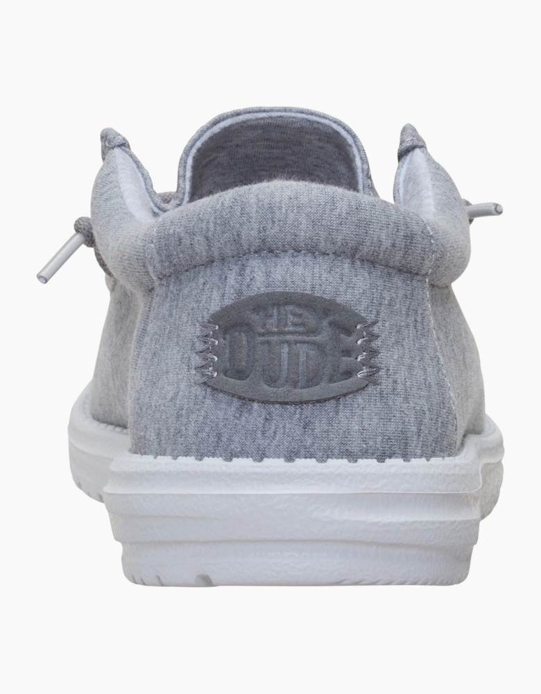 HEYDUDE Wally Stretch Jersey Textile Men's Grey Loafers