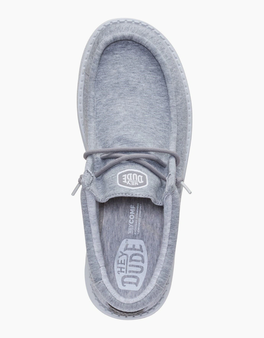 HEYDUDE Wally Stretch Jersey Textile Men's Grey Loafers