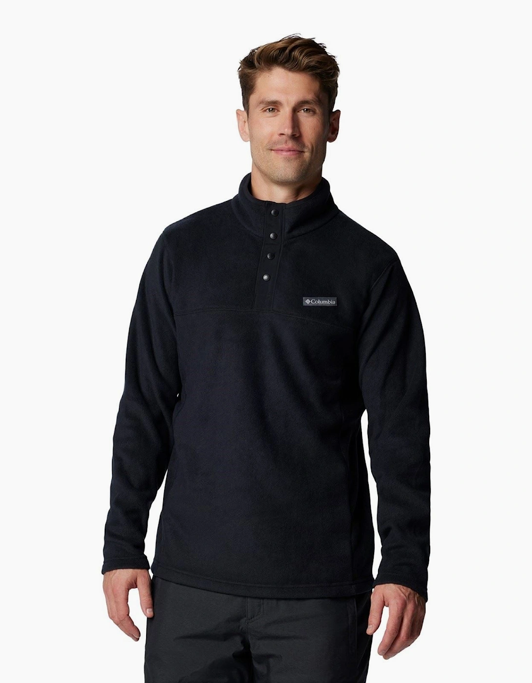 Columbia Men's Black Steens Mountain Half Snap Ii Fleece Jacket - Size: 38