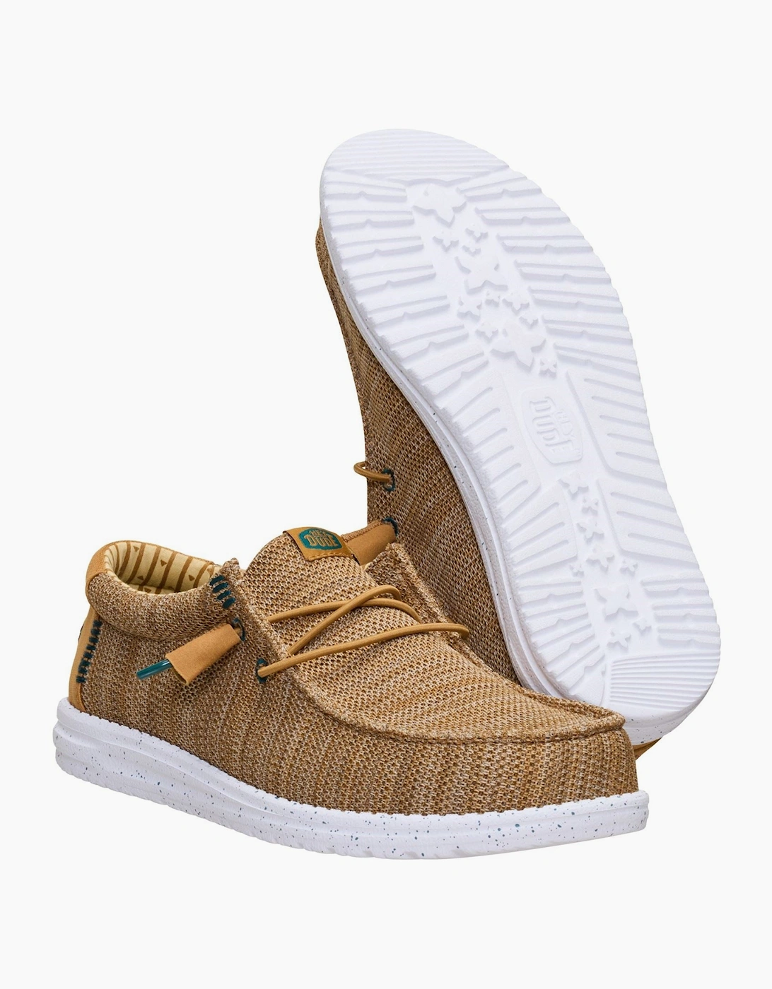 HEYDUDE Wally Stretch Sox Polyester Men's Bone Brown/Multi Loafers