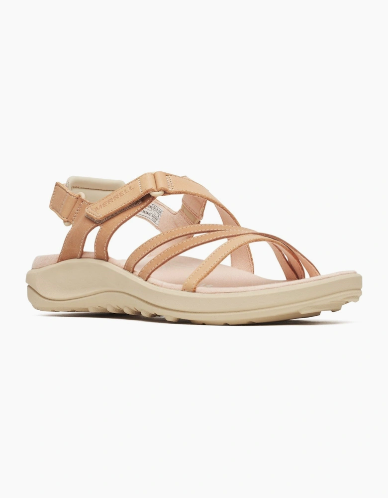 Harbor Backstrap Leather Women's Tan Rose Sandals