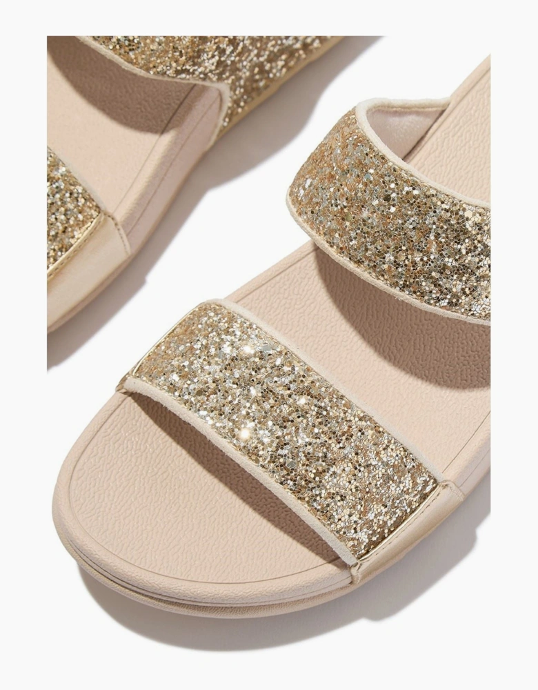 Lulu 2 Bar Glitter Polyurethane Women's Platino/Silver Sandals