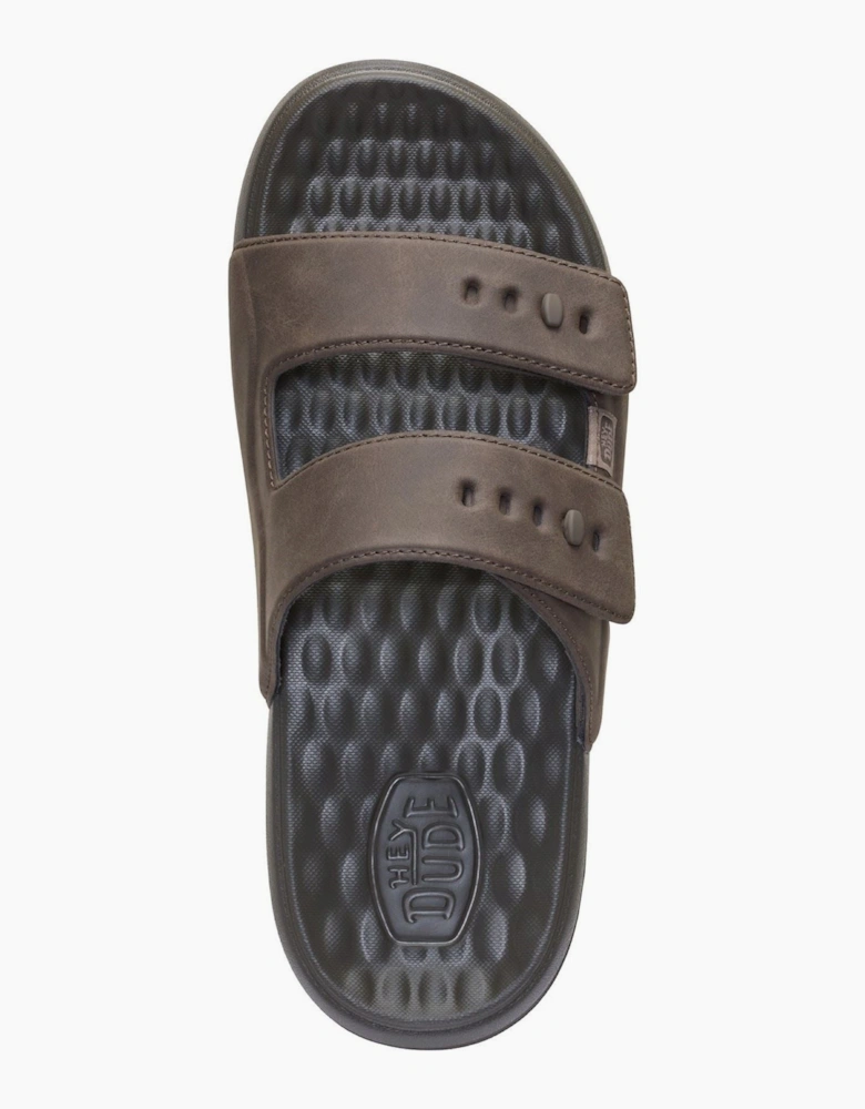 HEYDUDE Wave 2 Strap Polyurethane Men's Major Brown Sandals