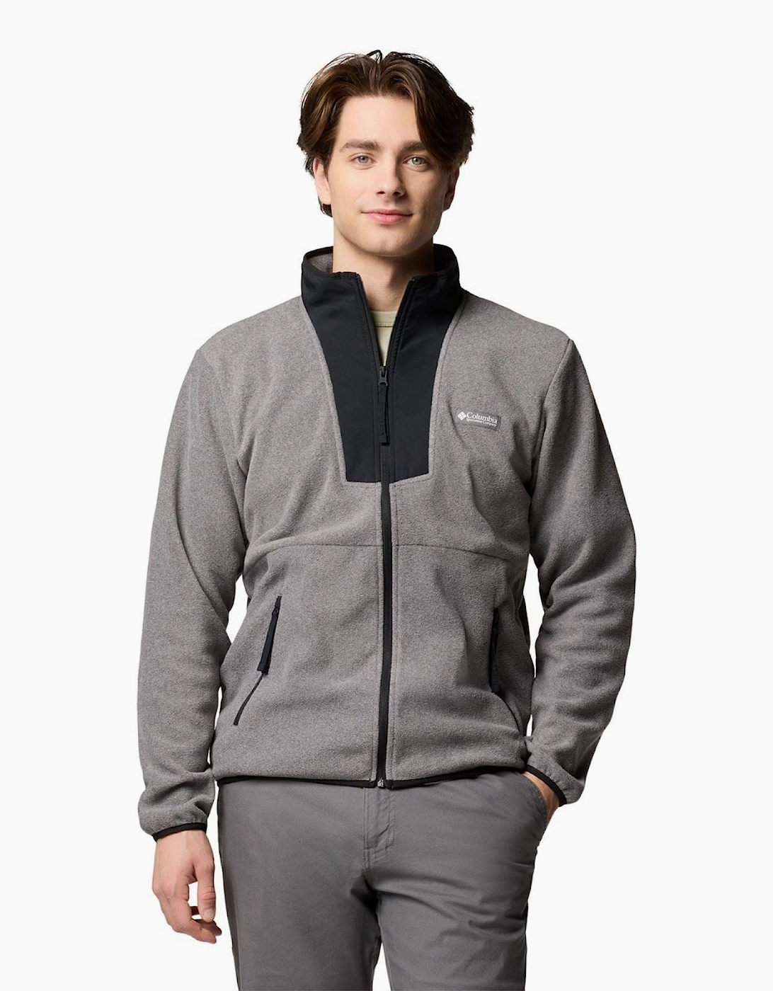 Men's Columbia Sequoia Grove Full Zip Men's Grey Fleece Jacket - Size: 42