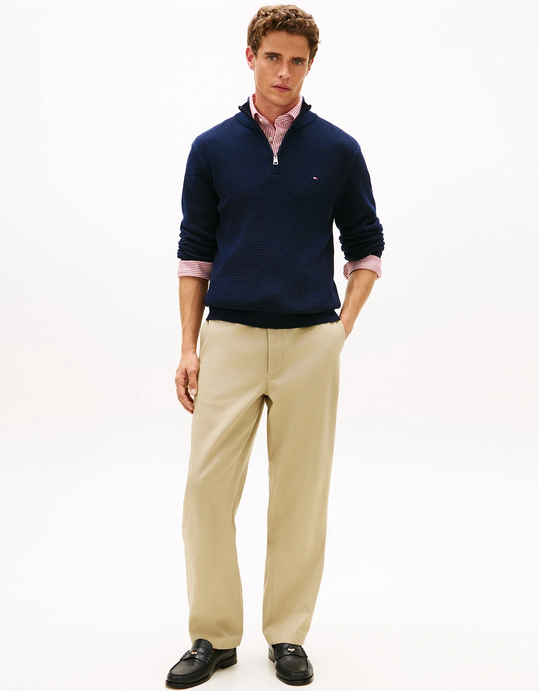 Seasonal Structure 1/4 Zip Mens Mock Neck Sweatshirt - Desert Sky