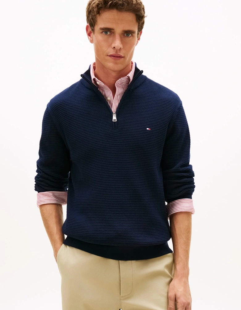 Seasonal Structure 1/4 Zip Mens Mock Neck Sweatshirt - Desert Sky