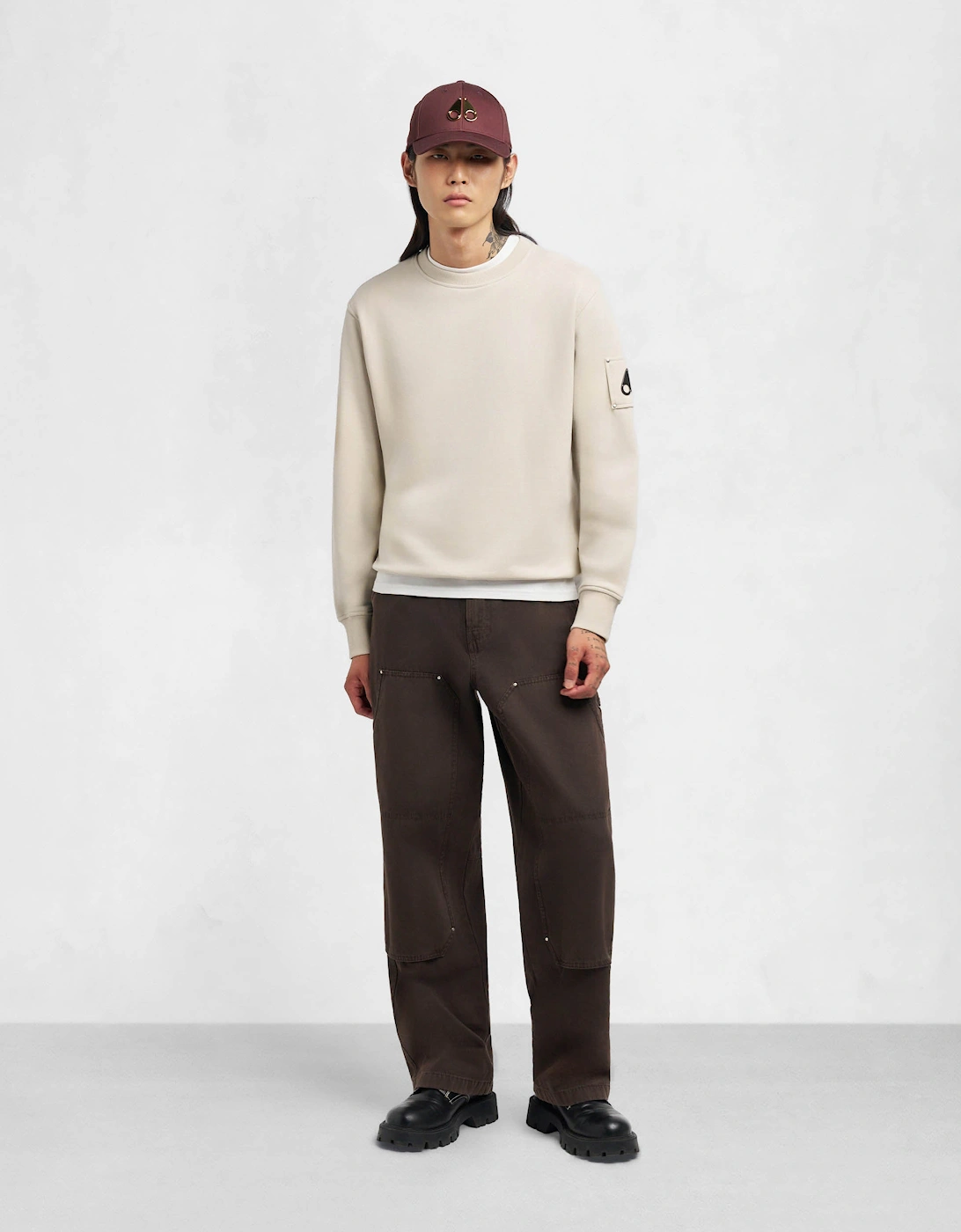 Hartsfield Mens Crew Neck Sweatshirt - Alabaster 1705