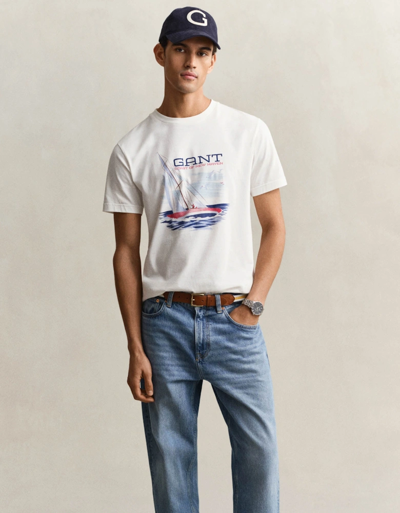 Mens Short Sleeve G-Badge T-Shirt - 433 Evening Blue