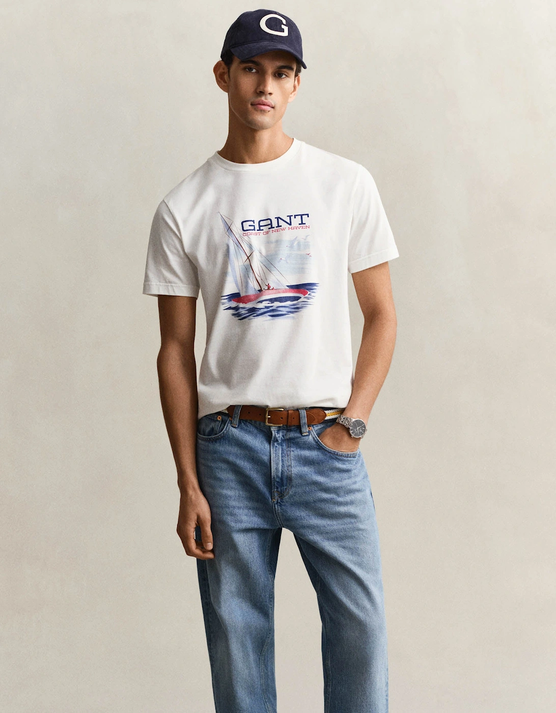 Mens Short Sleeve G-Badge T-Shirt - 433 Evening Blue