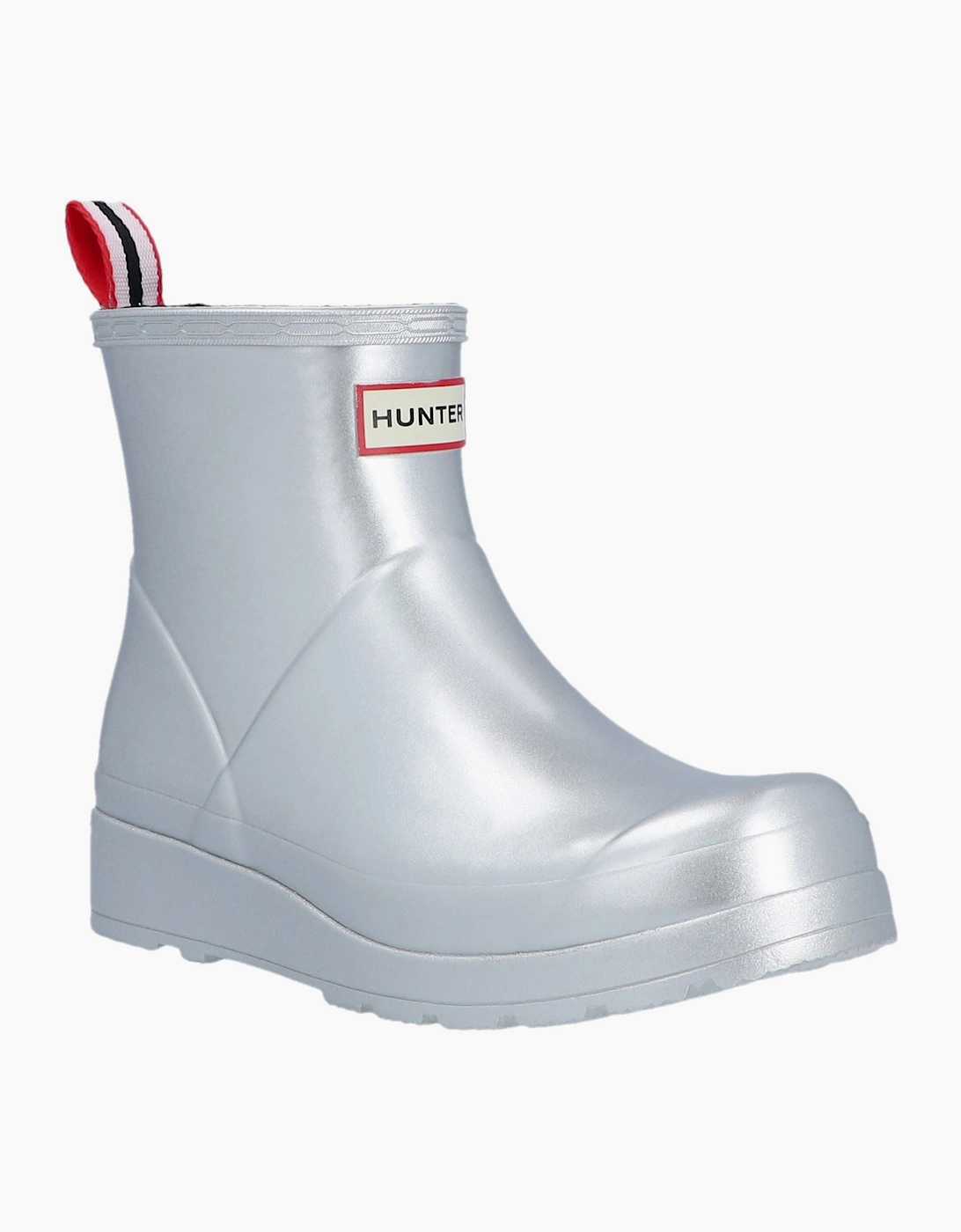 Hunter Women's Silver Play Short Rubber Wellington Boots - Size UK 7 / Eu 40/41 / Us 9