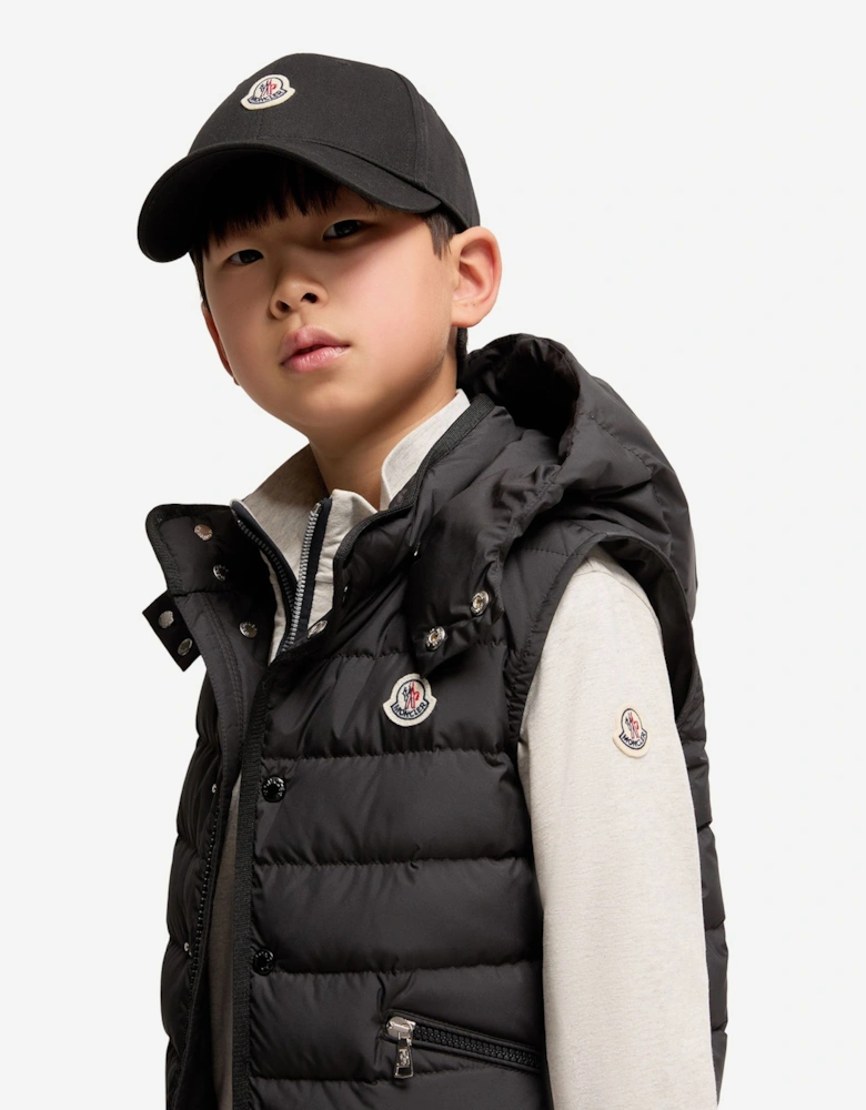 Enfant Boys Cotton Logo Baseball Cap in Black