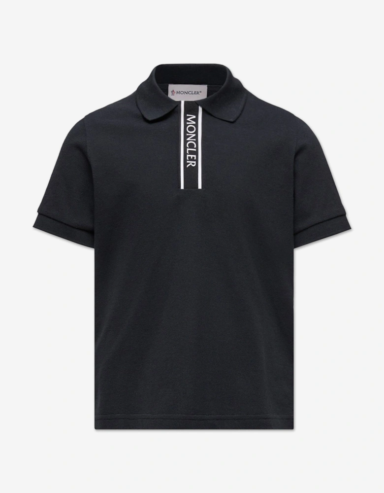 Enfant Boys Cotton Logo Polo Shirt in Black