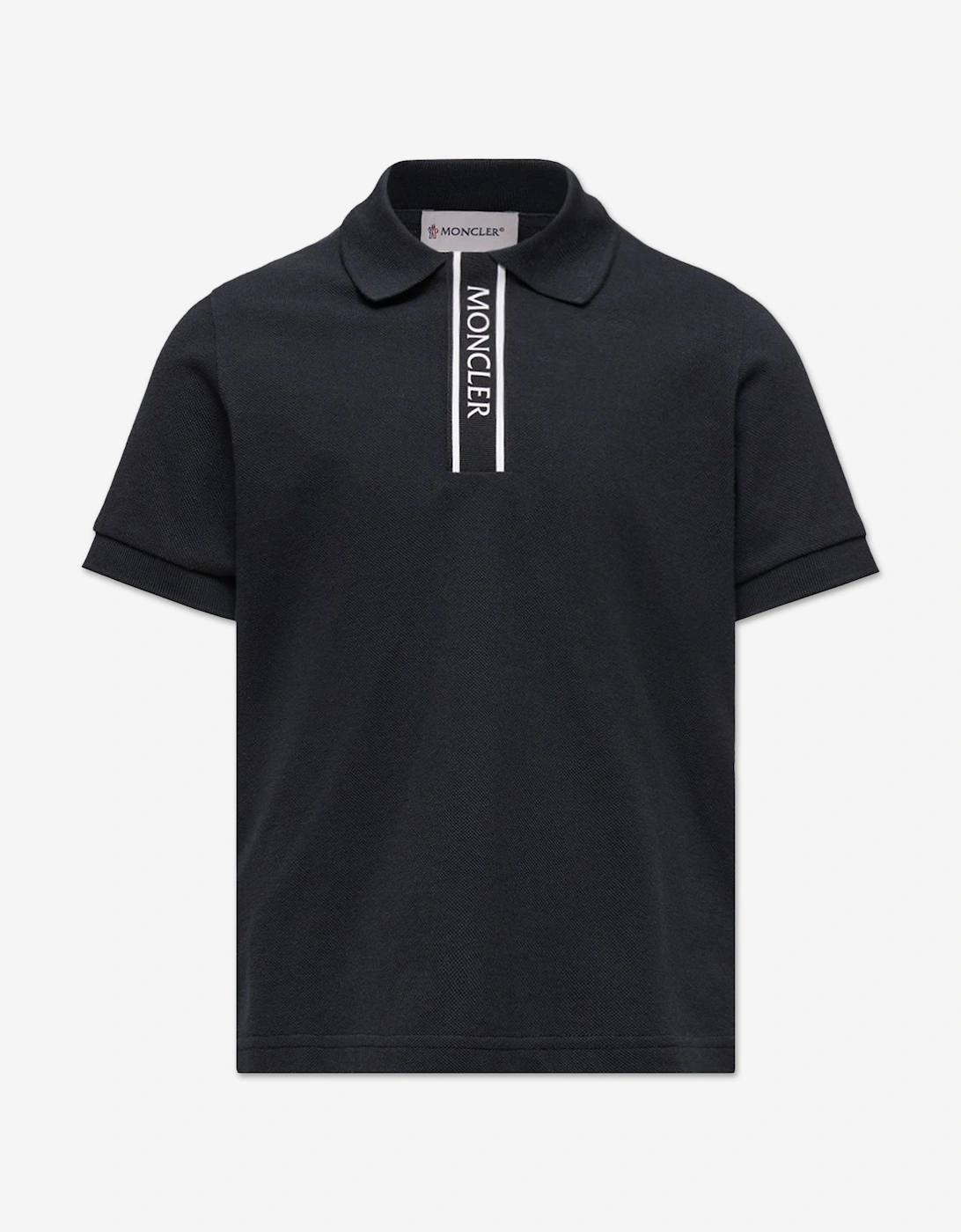 Moncler Boys Multi  Enfant Cotton Logo Polo Shirt  Black - Size 12 Years Kids
